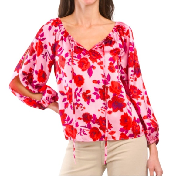 CECE Long Sleeve Blouse With Open Sleeve Detail small - Picture 1 of 6